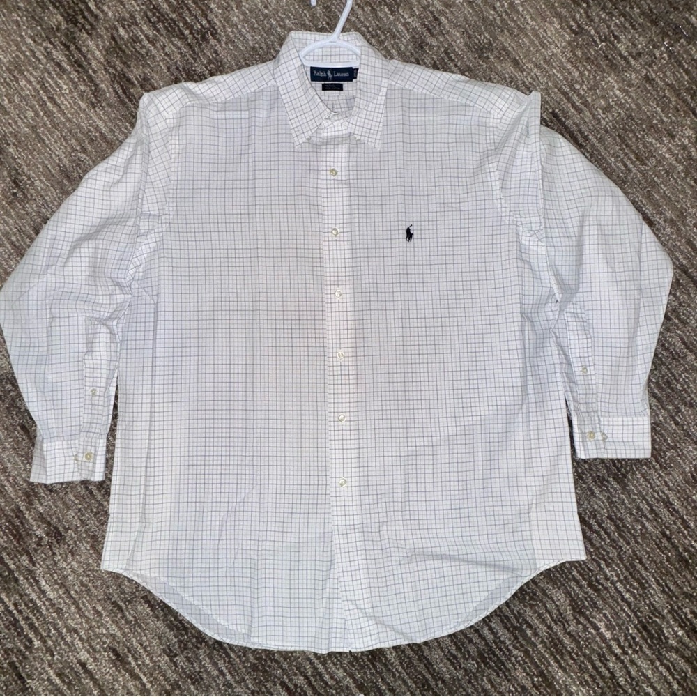Ralph Lauren Men's Checkered Button-Down Bussiness Office Dress Shirt 16 1/2